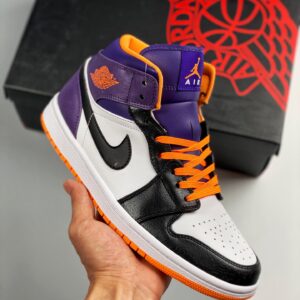 Air Jordan 1 Mid 'Phoenix Suns' White/Bright Citrus/Court Purple-Black