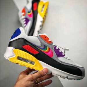 Nike Air Max 90 “Be True” White/Multi Color-Black-Wolf Grey