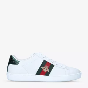 Gucci Women's New Ace Bee-Embroidered Leather Trainers
