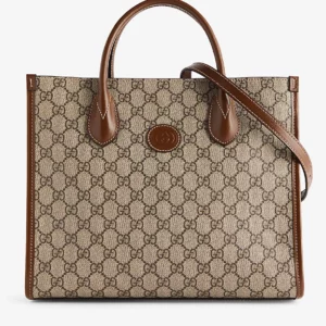 Gucci Retro Monogram-Pattern Canvas Tote Bag