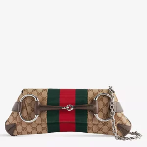 Gucci Horsebit GG-Canvas Shoulder Bag
