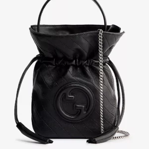 Gucci Mini Sakai Logo-Embossed Leather Bucket Bag