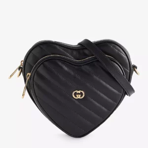 Gucci Interlocking Heart-Shaped Leather Shoulder Bag