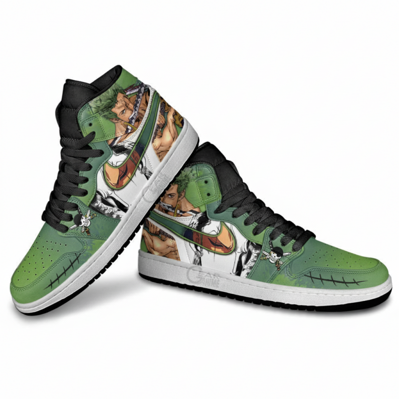 Anime Manga Roronoa Zodcstom Sneakers – Fierce Swordsman Art for Fans
