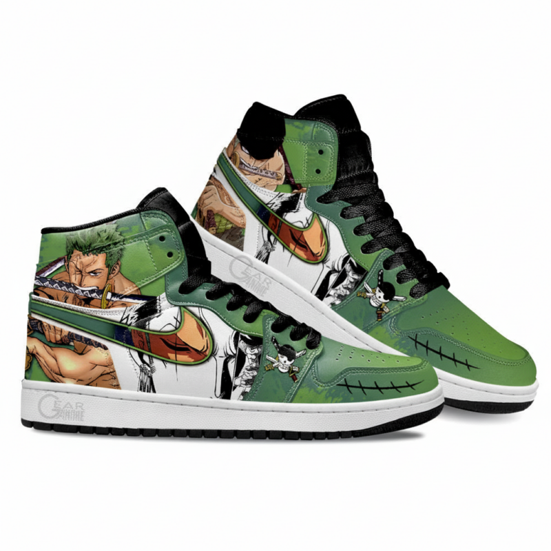 Anime Manga Roronoa Zodcstom Sneakers – Fierce Swordsman Art for Fans