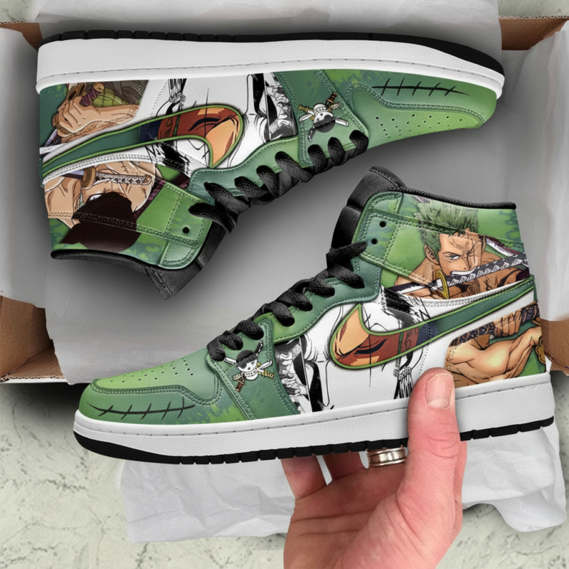 Anime Manga Roronoa Zodcstom Sneakers – Fierce Swordsman Art for Fans